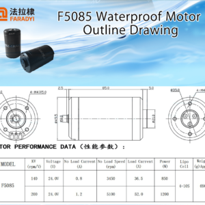 Especificação de motores à prova d'água F5085
