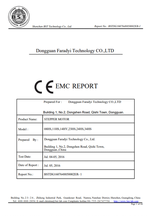 Informe CE-EMC de Faradyi