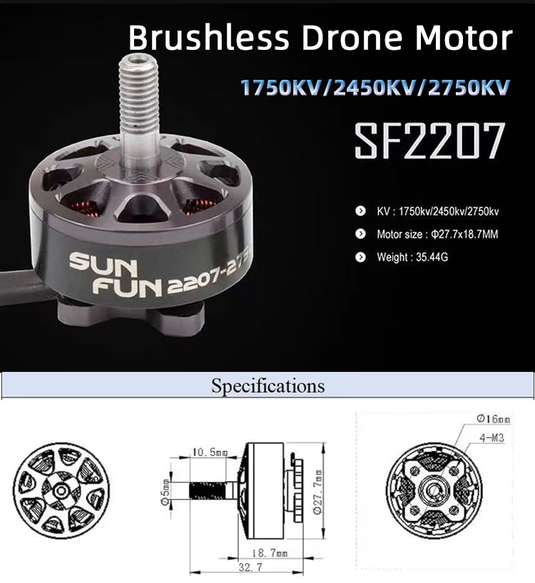 SF2207 Drone Motors Details